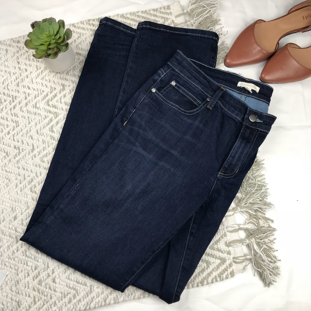 Eileen Fisher Straight Leg Dark Wash Jeans
